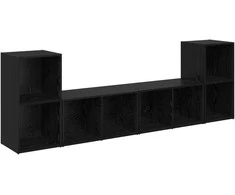 TV staliukas TV spintelių komplektas 4 pcs Juodas ąžuolas 37 x 37 x 72 cm