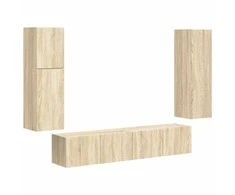 TV staliukas TV spintelių komplektas 4 pcs Sonoma ąžuolas Apdirbta mediena