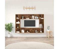 TV staliukas TV spintelių komplektas 4 pcs Ruda 37 x 37 x 142,5 cm