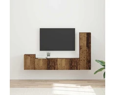 TV staliukas TV spintelių komplektas 4 pcs Senas medis Apdirbta mediena