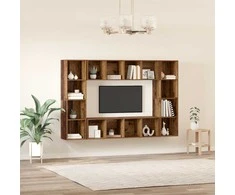 TV staliukas TV spintelių komplektas 4 pcs Ruda 37 x 37 x 142,5 cm