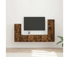 TV staliukas TV spintelių komplektas 4 pcs Rūkyta ąžuolas Apdirbta mediena
