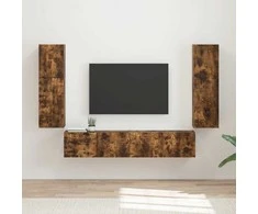 TV staliukas TV spintelių komplektas 4 pcs Rūkyta ąžuolas Apdirbta mediena
