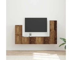 TV staliukas TV spintelių komplektas 4 pcs Senas medis Apdirbta mediena