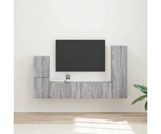 TV staliukas TV spintelių komplektas 4 pcs Pilkas Sonoma Apdirbta mediena