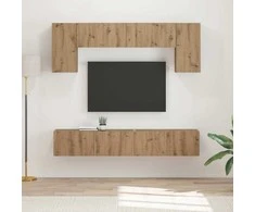 TV staliukas TV spintelių komplektas 4 pcs Sonoma ąžuolas Apdirbta mediena