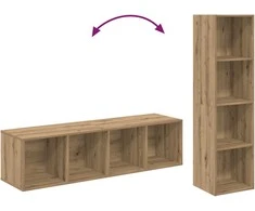 TV staliukas TV spintelių komplektas 4 pcs Ruda Apdirbta mediena
