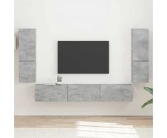TV staliukas TV spintelių komplektas 4 pcs Betono pilka Apdirbta mediena