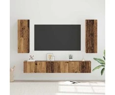 TV staliukas TV spintelių komplektas 5 pcs Senovinis medis Apdirbta mediena