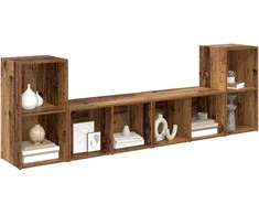 TV staliukas TV spintelių komplektas 4 pcs Senovinis medis 37 x 37 x 72 cm
