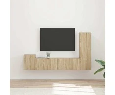 TV staliukas TV spintelių komplektas 4 pcs Sonoma ąžuolas Apdirbta mediena