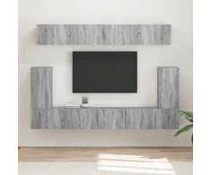 TV staliukas TV spintelių komplektas 5 pcs Pilkas Sonoma Apdirbta mediena