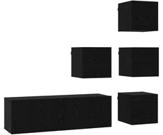 TV staliukas TV spintelių komplektas 5 pcs 100 x 30 x 30 cm Juodojo ąžuolo