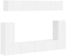 TV staliukas TV spintelių komplektas 5 pcs Balta Apdirbta mediena