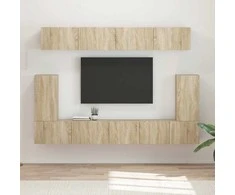 TV staliukas TV spintelių komplektas 5 pcs Sonoma ąžuolas Apdirbta mediena