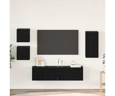 TV staliukas TV spintelių komplektas 5 pcs Juodas ąžuolas Apdirbta mediena