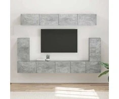 TV staliukas TV spintelių komplektas 5 pcs Betono pilka Apdirbta mediena