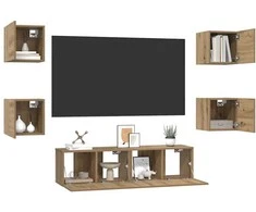 TV staliukas TV spintelių komplektas 6 pcs Amatininkų ąžuolas