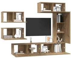 TV staliukas TV spintelių komplektas 6 pcs Amatininkų ąžuolas