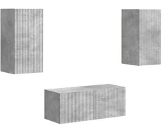 TV staliukas TV spintelių komplektas 6 pcs Betono pilka Apdirbta mediena