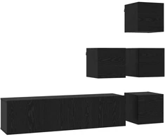 TV staliukas TV spintelių komplektas 6 pcs 60 x 30 x 30 cm Juodojo ąžuolo