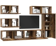 TV staliukas TV spintelių komplektas 6 pcs Senovinis medis Apdirbta mediena