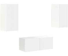TV staliukas TV spintelių komplektas 6 pcs Balta Apdirbta mediena