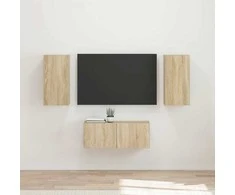 TV staliukas TV spintelių komplektas 6 pcs Sonoma ąžuolas Apdirbta mediena