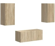 TV staliukas TV spintelių komplektas 6 pcs Sonoma ąžuolas Apdirbta mediena