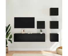TV staliukas TV spintelių komplektas 6 pcs 60 x 30 x 30 cm Juodojo ąžuolo