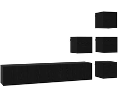 TV staliukas TV spintelių komplektas 6 pcs 80 x 30 x 30 cm Juodojo ąžuolo
