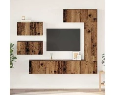 TV staliukas TV spintelių komplektas 6 pcs Senovinis medis Apdirbta mediena