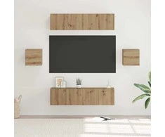 TV staliukas TV spintelių komplektas 6 pcs Amatininkų ąžuolas