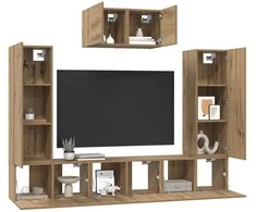 TV staliukas TV spintelių komplektas 7 pcs Amatininkų ąžuolas