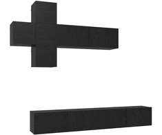 TV staliukas TV spintelių komplektas 7 pcs Juodojo ąžuolo Apdirbta mediena