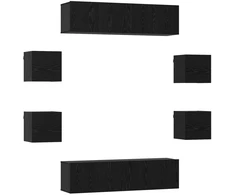 TV staliukas TV spintelių komplektas 8 pcs 120 x 30 x 30 cm Juodojo ąžuolo