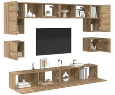 TV staliukas TV spintelių komplektas 8 pcs Amatininkų ąžuolas