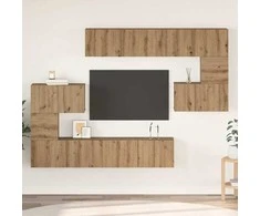 TV staliukas TV spintelių komplektas 8 pcs Amatininkų ąžuolas