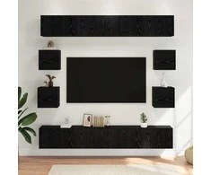 TV staliukas TV spintelių komplektas 8 pcs 100 x 30 x 30 cm Juodojo ąžuolo