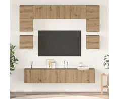 TV staliukas TV spintelių komplektas 8 pcs Amatininkų ąžuolas