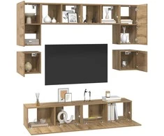 TV staliukas TV spintelių komplektas 8 pcs Amatininkų ąžuolas