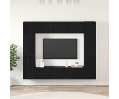 TV staliukas TV spintelių komplektas 8 pcs Juodas ąžuolas Apdirbta mediena