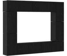 TV staliukas TV spintelių komplektas 8 pcs Juodas ąžuolas Apdirbta mediena