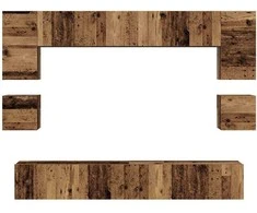 TV staliukas TV spintelių komplektas 8 pcs Senovinis medis Apdirbta mediena