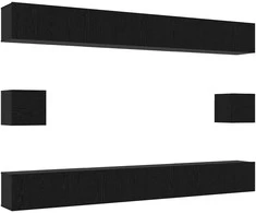 TV staliukas TV spintelių komplektas 8 pcs Juodas ąžuolas Apdirbta mediena