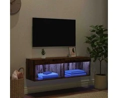 TV staliukas TV spintelių komplektas su LED Senovinis medis 100 x 30 x 30 cm