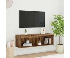 TV staliukas TV spintelių komplektas su LED Senovinis medis 100 x 30 x 30 cm