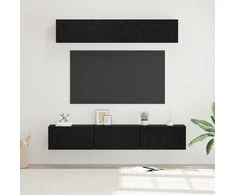 TV staliukas TV spintelių komplektas 5 pcs Juodas ąžuolas Apdirbta mediena