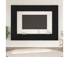 TV staliukas TV spintelių komplektas 10 pcs Juodas ąžuolas Apdirbta mediena