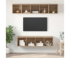 TV staliukas TV spintelių komplektas 4 pcs Amatininkų ąžuolas